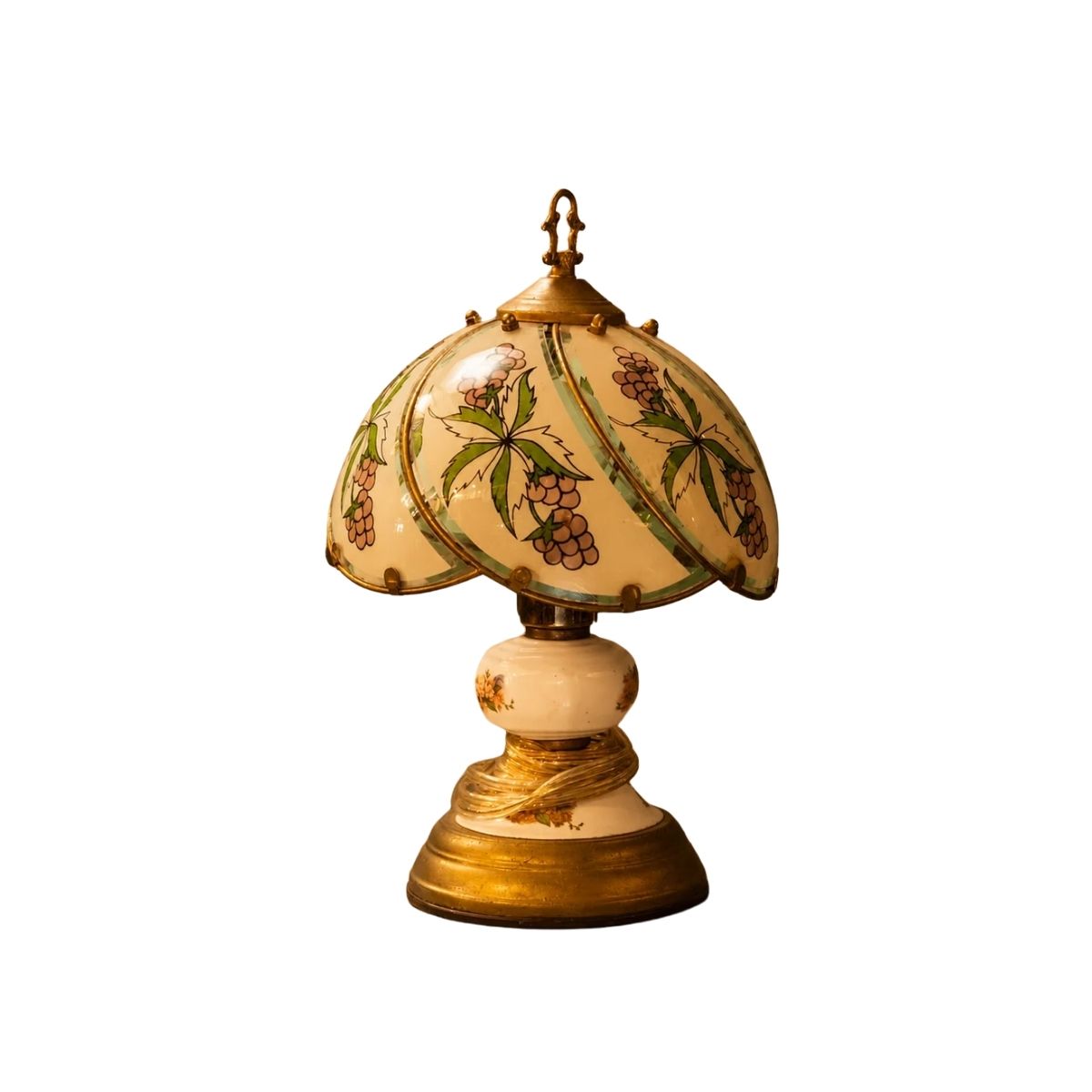 Vintage Slag Glass Mushroom Table Lamp (Tipni lamp)