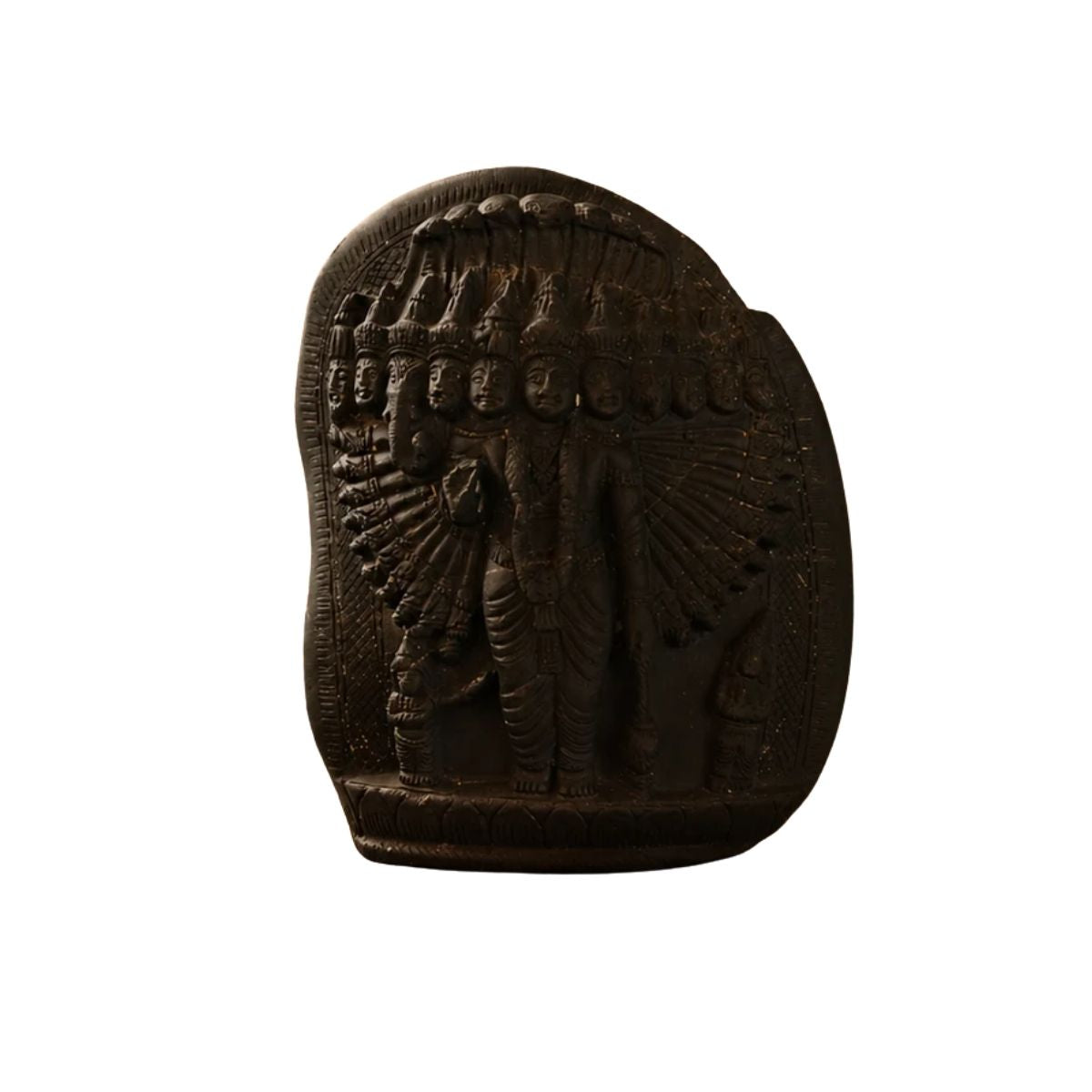 Carved Black Stone Vishvarupa Stele