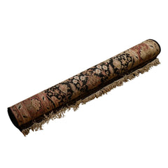 Hand-Knotted Kashmiri Cotton Silk Floral Medallion Runner Scroll