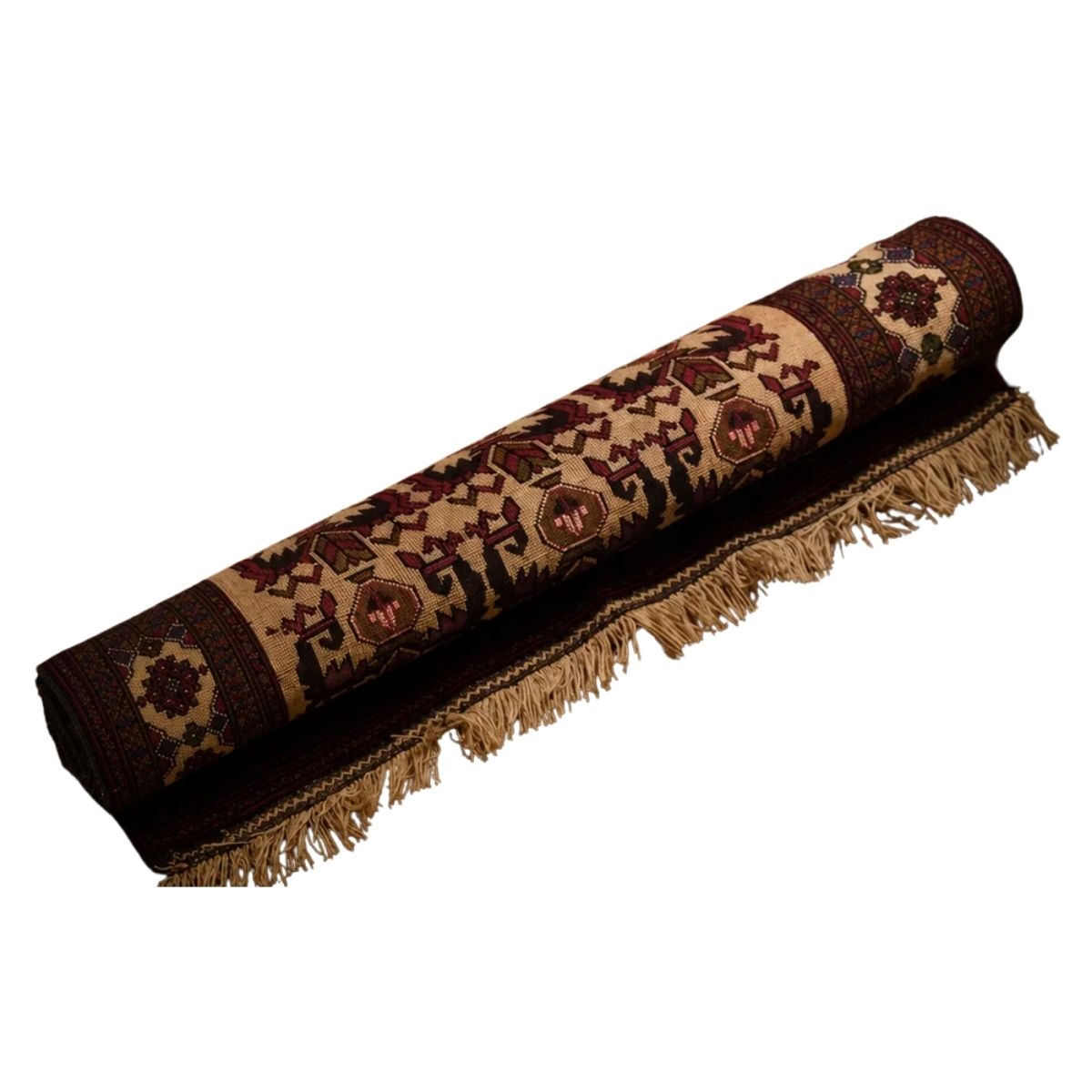 Hand-Knotted Afgani Dagestan Prayer Runner Scroll