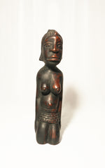 Hand-Carved African Hardwood Kneeling Female Fertility Figurine