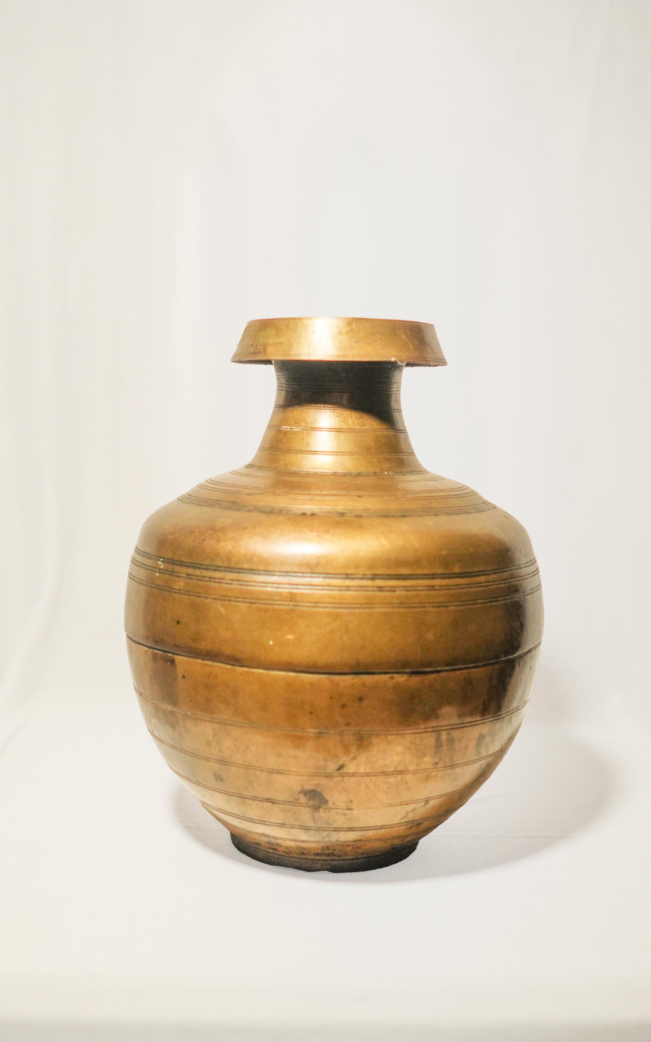 Traditional Indian Vintage Brass Ghada / Matka Water Vessel