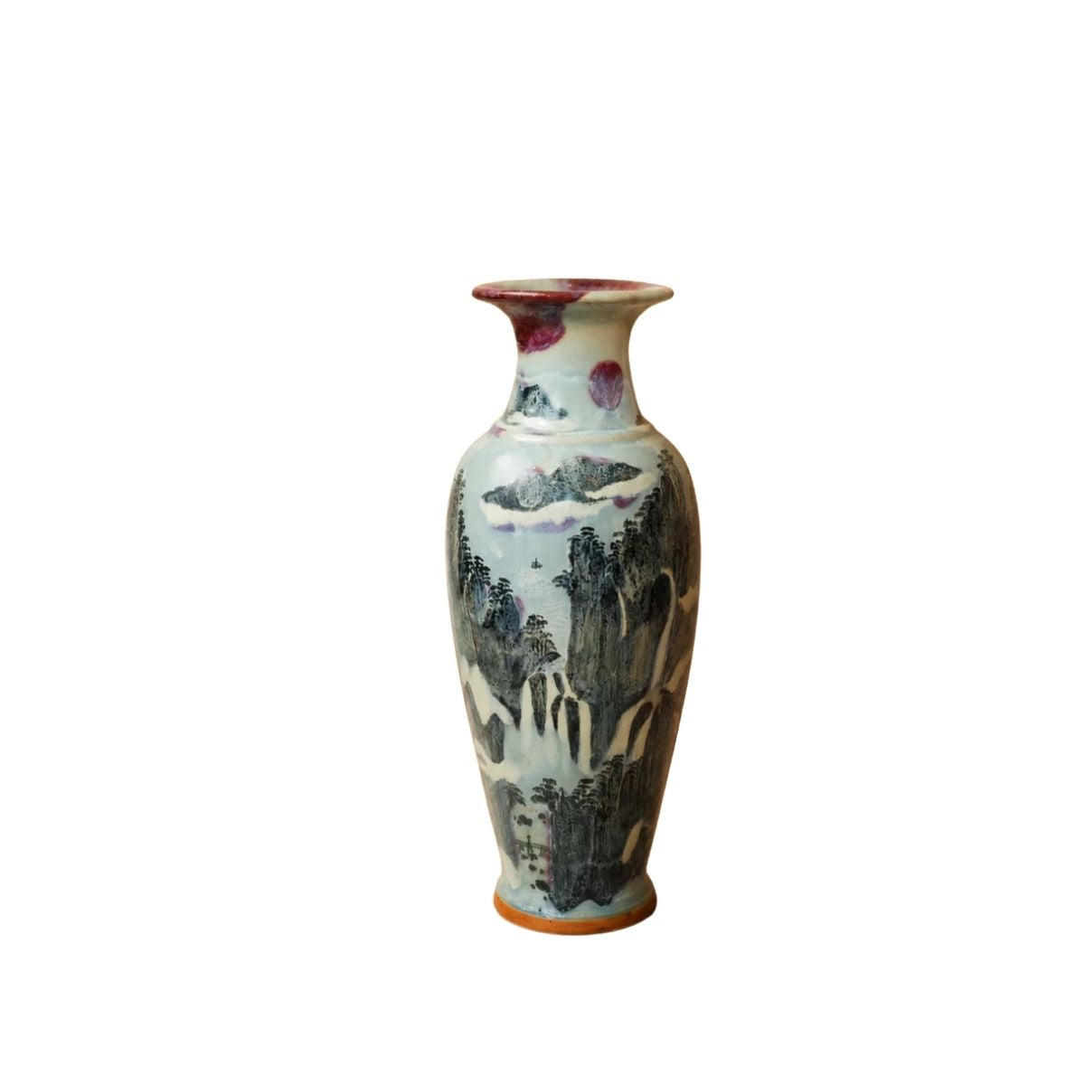 Chinese Shanshui Landscape Porcelain Vase