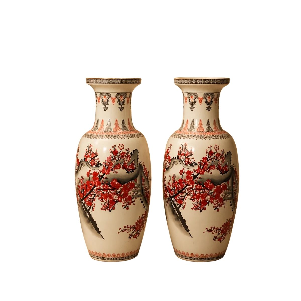 Chinese Famille Rose Plum Blossom Porcelain Vase
