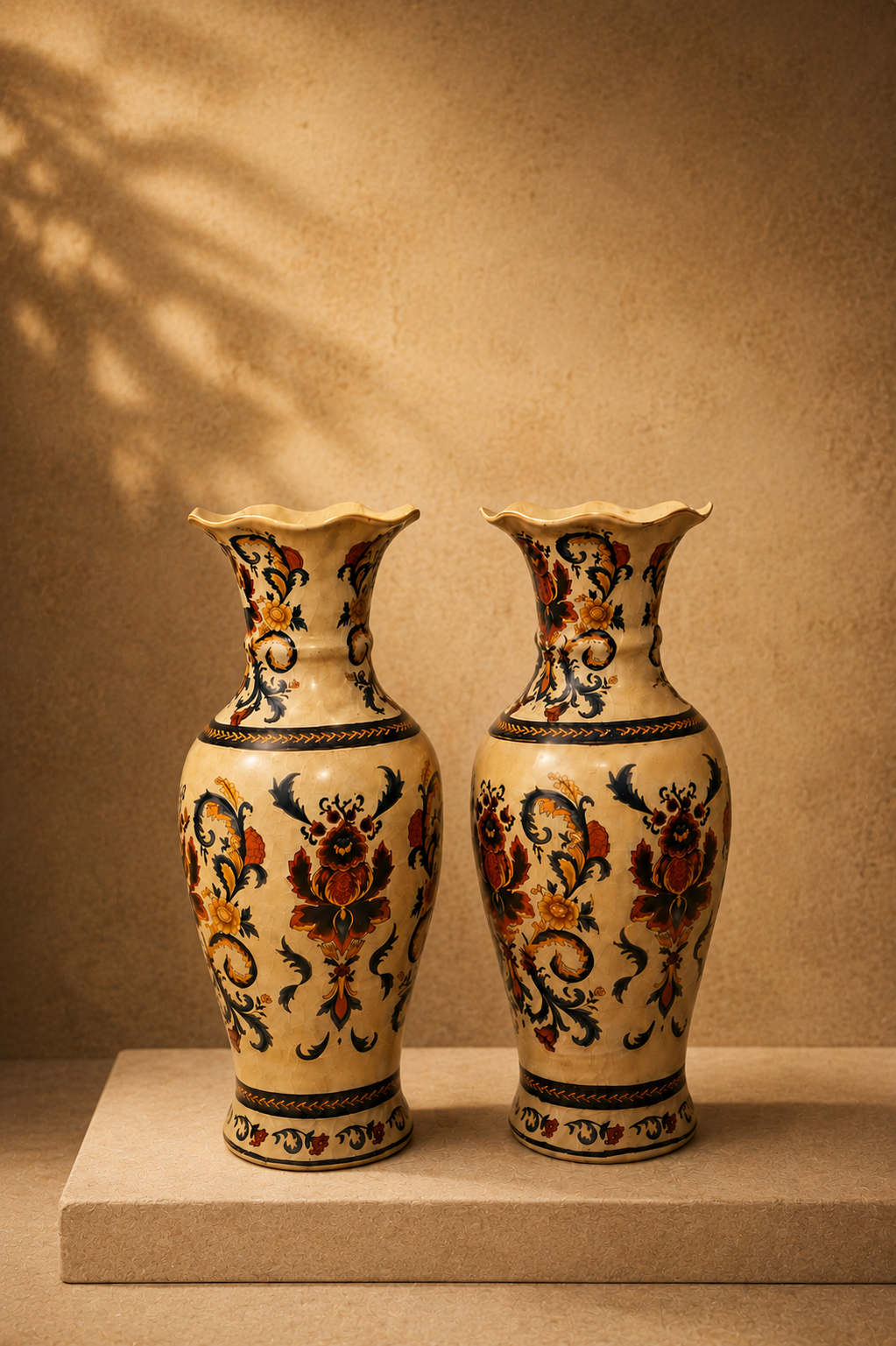 Handcrafted Delft Polychrome Ceramic Decorative Vase