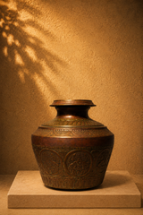 Antique Style Indian Copper & Brass Ganga Jamuna Water Vessel