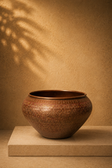 Vintage Persian Style Etched Copper Kashkul / Ritual Basin