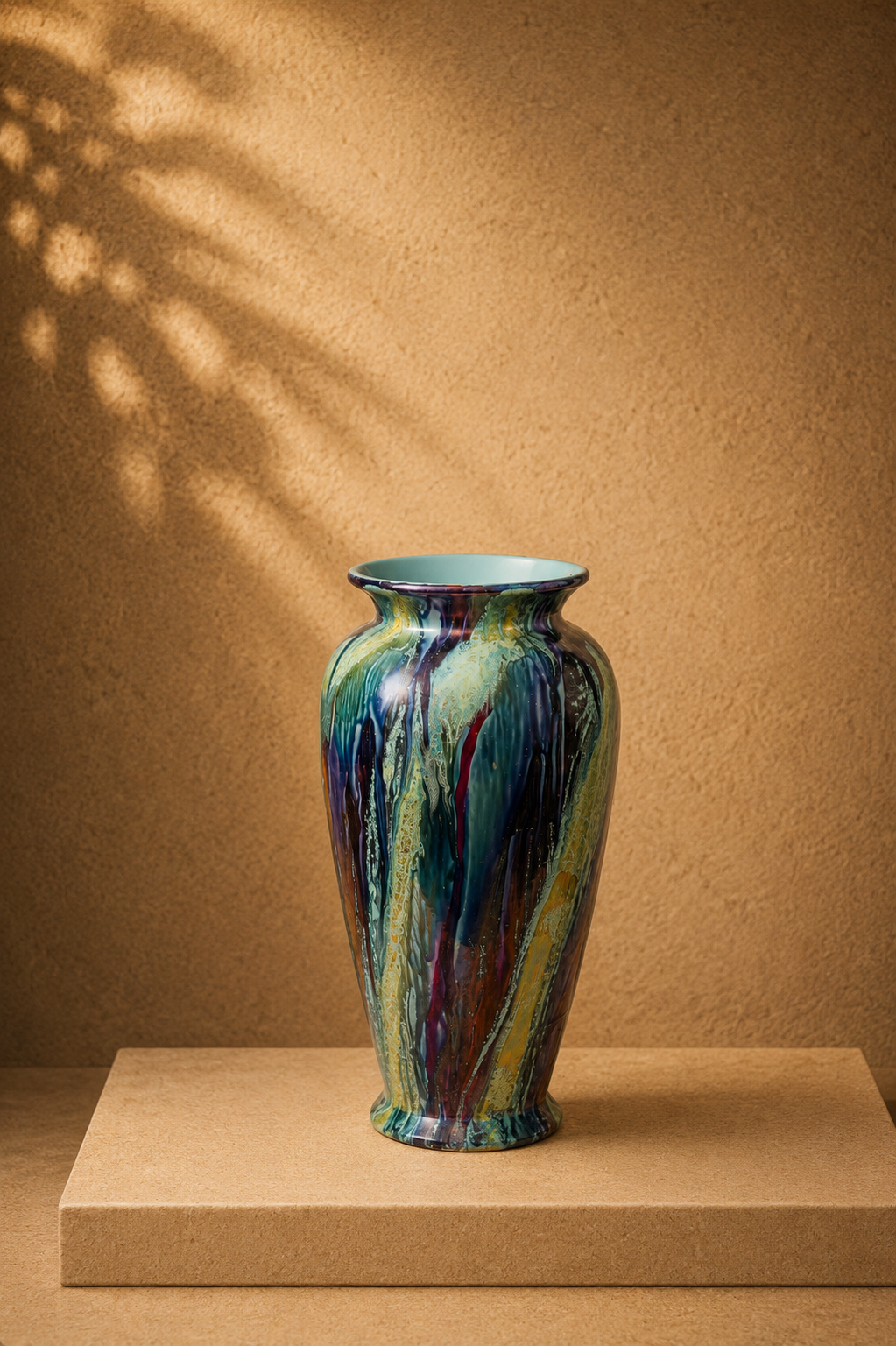 Vintage Japanese Studio Drip Glaze / Flambé Art Deco Vase