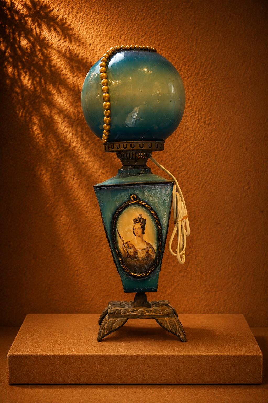 Victorian Queen Victoria Portrait Banquet Lamp