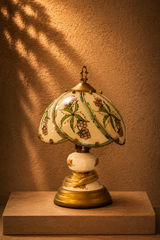 Vintage Slag Glass Mushroom Table Lamp