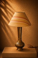Antique Indo-Persian Etched Brass Aftaba Table Lamp