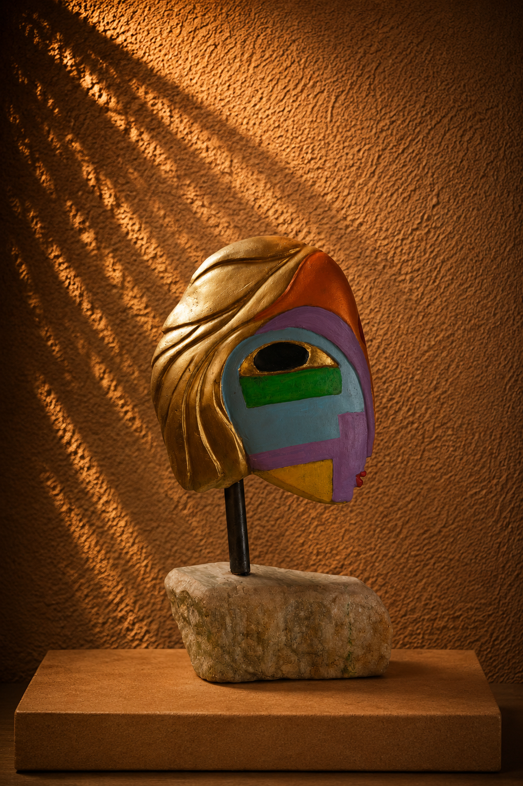 Cubist Picasso Style Face Mask Sculpture