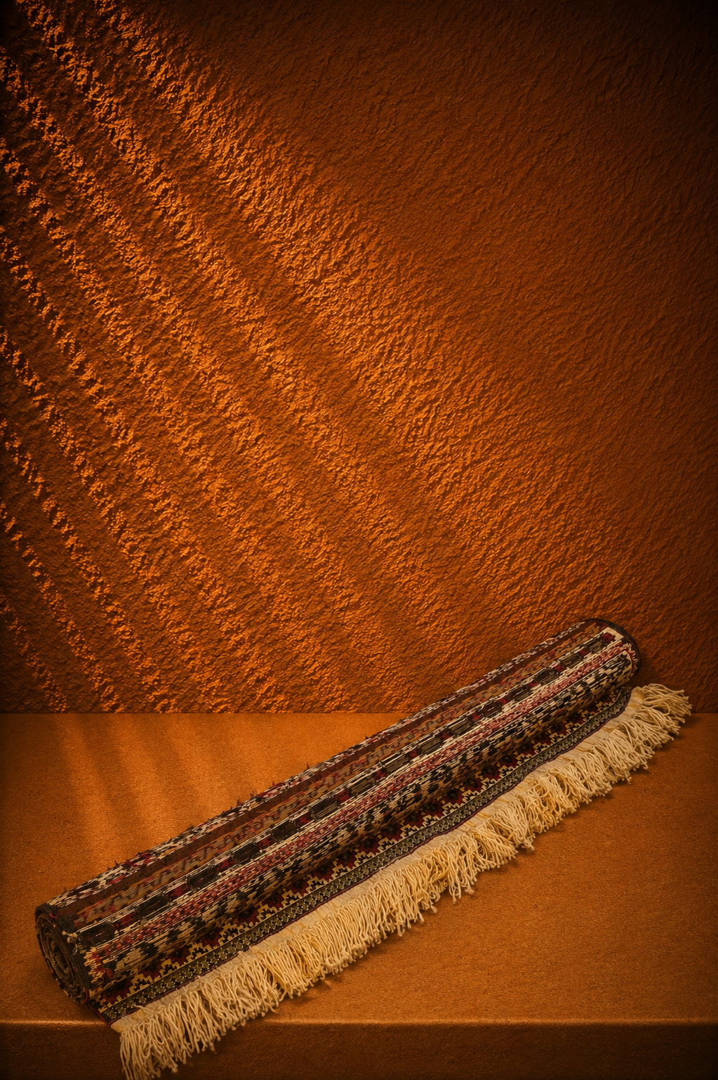 Hand-Knotted Caucasian Gendje Tribal Runner Scroll