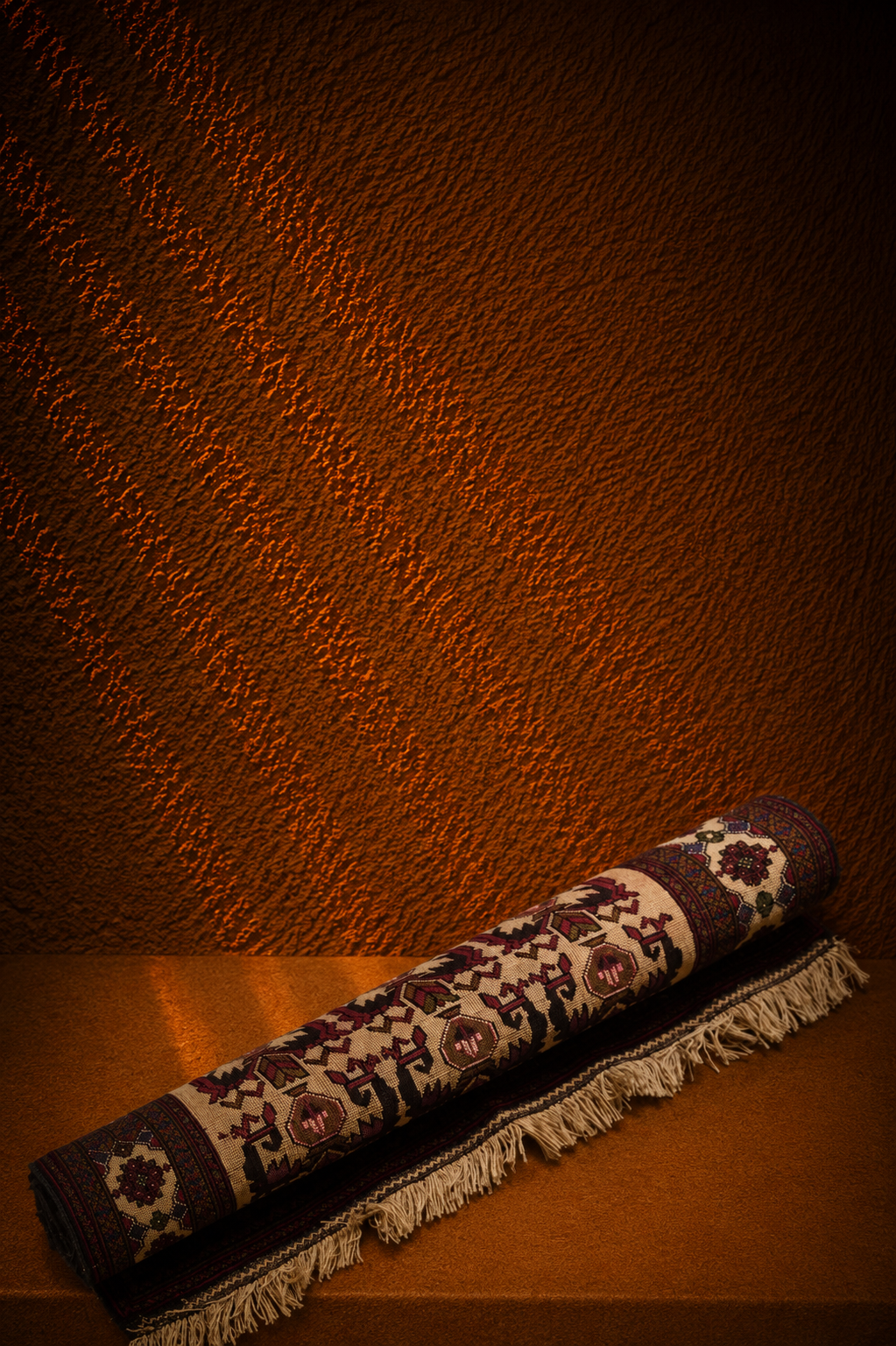 Hand-Knotted Caucasian Dagestan Prayer Runner Scroll
